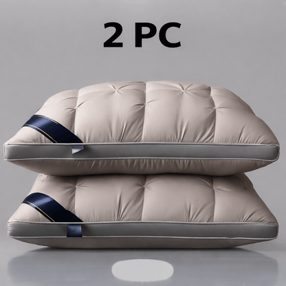 Luxury 5-Star Hotel Quality Pillow - Deep Sleep Neck Support, No Collapse All-Season Use, Machine Washable White Satin, Soft Polyester Fiber, Zipper Closure, Modern Design for Home & Hotel Use, Hotel Pillow, Sleek Pillow, Durable Pillow, Pillow For Sleepi