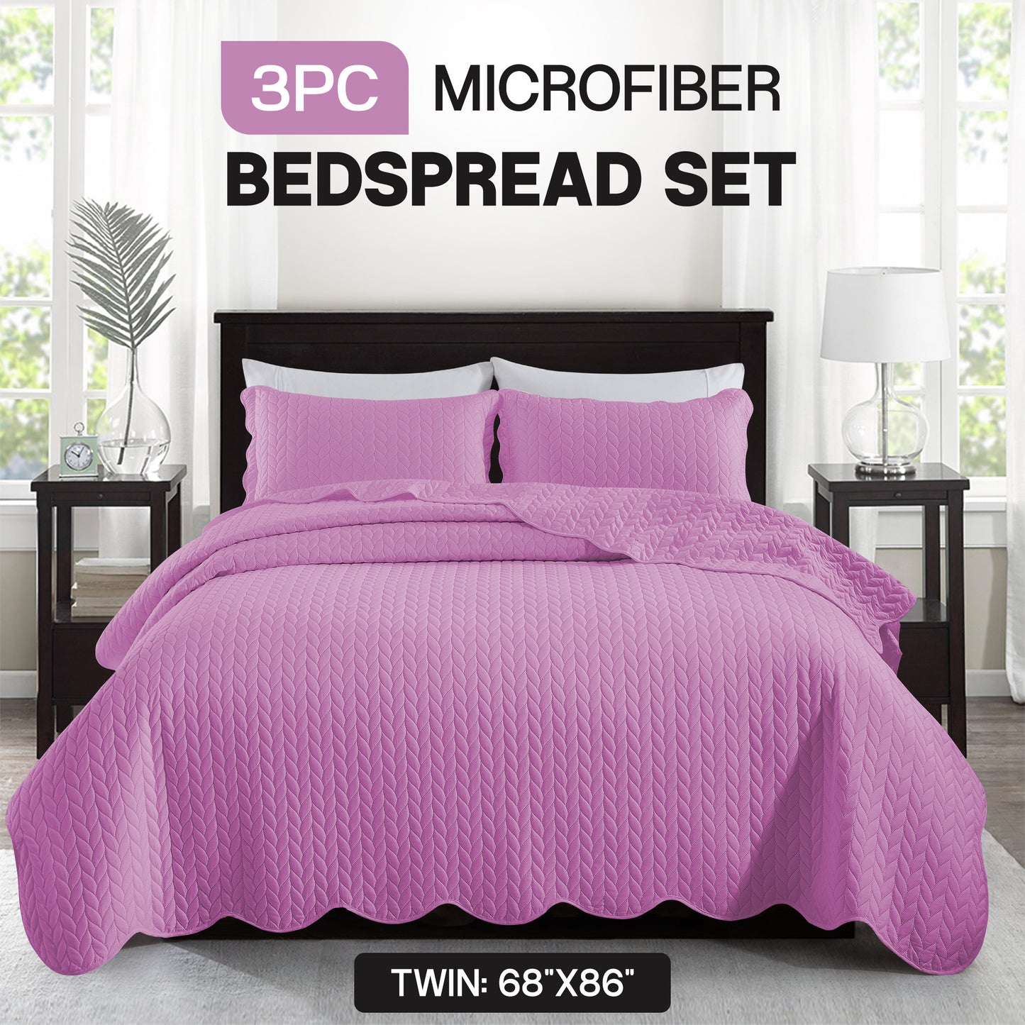 3pcs Bedspread Set Bedspreads with free Pillow Shams - Leaf Pattern Soft & Breathable Bedspread Lightweight Microfiber Bedspread - Modern Style Floral Pattern Coverlet For All Seasons - Christmas Gifts For Family And Friends (1 Bedspread, 1 Or 2 Pillow Sh