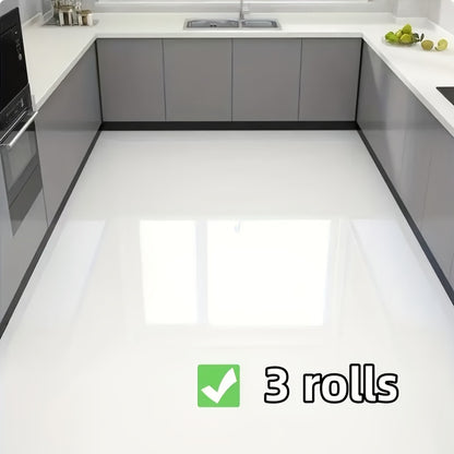 3 Rolls of 60 Wide (23.62In X 197.75In) Self-Adhesive Imitation Marble Kitchen Floor Wallpaper - Thickened Wear-Resistant, Oil-Proof, Waterproof & Anti-Slip Vinyl Tiles with Straight Edge, Home Decor Renovation