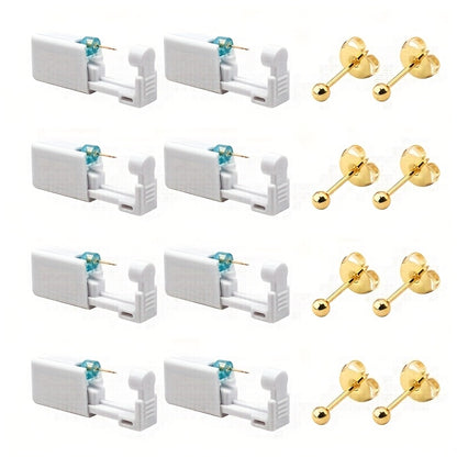 8pcs Ear Piercing Kit, Ear Self Piercing Gun, Disposable Ear Piercing Tool, Suitable For Families Or Parties