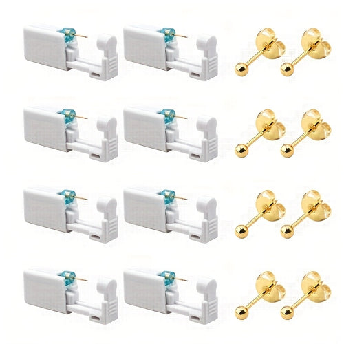 8pcs Ear Piercing Kit, Ear Self Piercing Gun, Disposable Ear Piercing Tool, Suitable For Families Or Parties