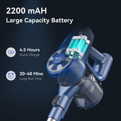 Cordless Vacuum Cleaner, MAX 70Kpa Powerful Stick Vacuum with 45Min Runtime, Anti-Tangle Vacuum Cleaners for Home, 50.72Oz Dust Cup, Rechargeable Wireless Vacuum for Hardwood Floor Carpet Pet Hair, Cordless Vacuum Cleaner for Home