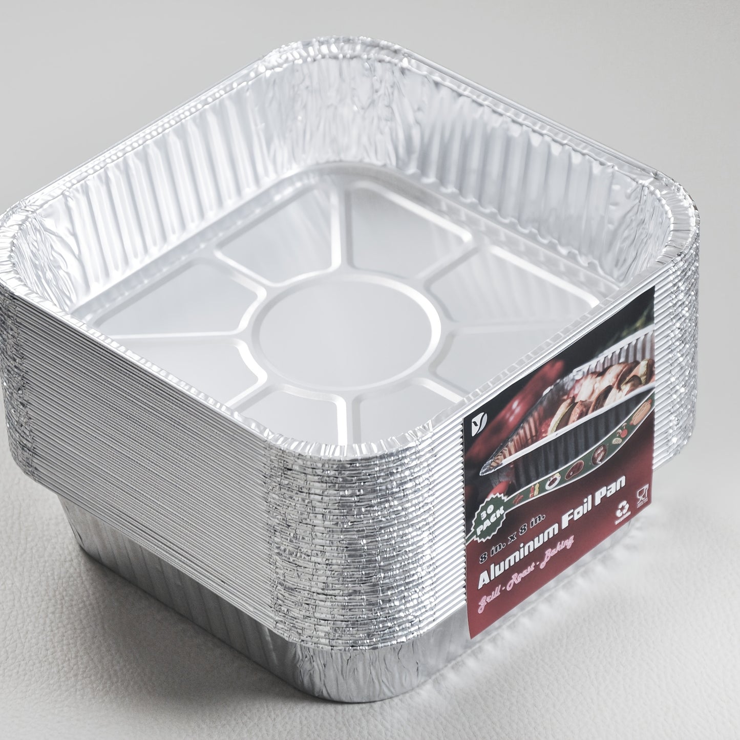 8x8 Aluminum Pans (30 Pack) 8 Inch Foil Pans - Cake Pans - Aluminum Square Pans with Lids - Disposable Food Container - Great for Cake Baking, Cooking, Freezing, Prepping Food