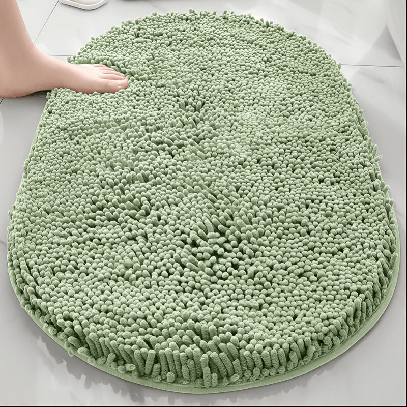 1pc, Chenier Bathroom Non-slip Mat - Super Absorbent Soft Carpet Non-slip Design Suitable For Bathroom Kitchen Indoor And Outdoor, Anti-slip Dog Mat/pet Mat, Comfortable And Durable Easy To Clean Oval Floor Mat