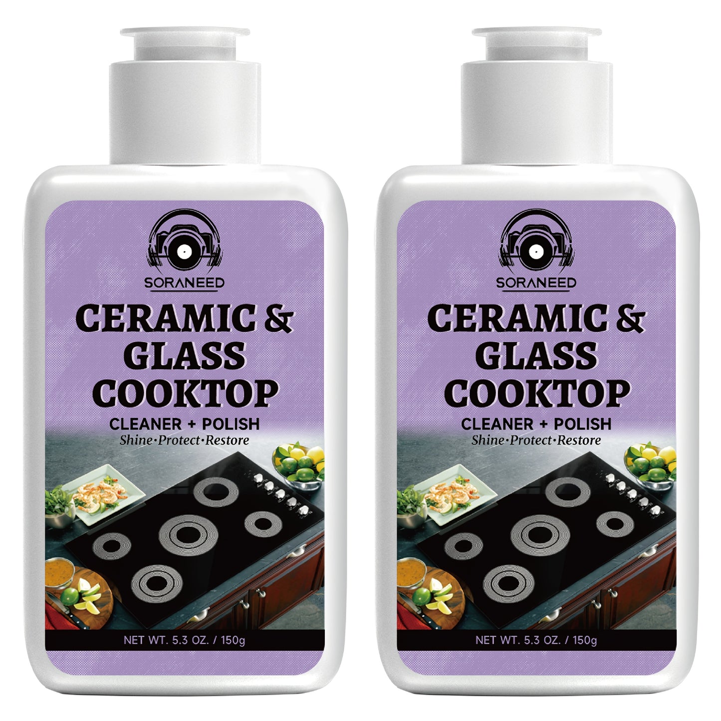 Fast-acting Ceramic Stove Cleaning Kit, A Fast-acting Stovetop Cleaner That Removes Burnt-on Grease And Stains Without Leaving Scratches. Gentle Ingredient, Non-irritating And Non-pungent, No Toxic Residue, A Healthier Home Clean Supplies And Produc