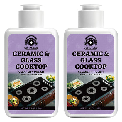 Fast-acting Ceramic Stove Cleaning Kit, A Fast-acting Stovetop Cleaner That Removes Burnt-on Grease And Stains Without Leaving Scratches. Gentle Ingredient, Non-irritating And Non-pungent, No Toxic Residue, A Healthier Home Clean Supplies And Produc