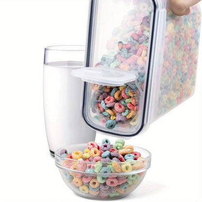 8pcs Food Storage Containers With LIDS [0.66/1.06gal], Clear Food Jars, Moisture-proof Sealed Fresh-keeping Containers For Cereals, Rice, Salt, Pepper, Tea, Nuts And Coffee Beans, Plastic Food Storage Jars, Household Kitchen Items (4 Jars +4 LIDS)