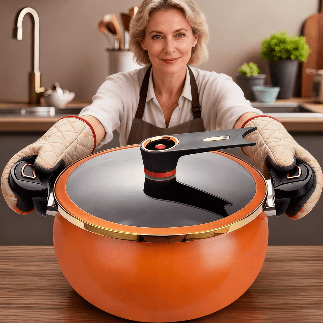 2.19 Gallon Large-Capacity Soup Pot with Twist-Lock Handle | Non-Stick, Multi-Function Cooking Pot, Compatible with Gas Stove, Open Fire, and Induction Cooker, Universal Stew Pot for Homes, Restaurants, Hotels, Fast , Easy Assembly