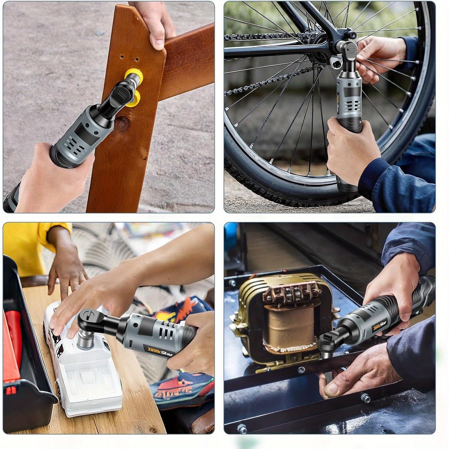 The Ratchet Wrench Is Available for Individual Purchase Electric Ratchet Wrench 3/8 Inch + 400 Nm Impact Wrench, Variable Speed Trigger, Batteries & Fast Charger, 1/4 Inch Adapter, Impact Wrench for Automotive And Domestic Use, Repair Goodies