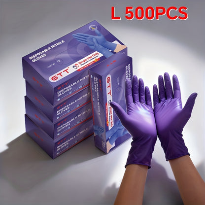 500pcs Dark Purple Disposable Nitrile Gloves - 6.6 Mil, -Free and Powder-Free, Available in 4 Sizes S/M/L/XL, Multi-Purpose Cleaning Gloves, Stylish Cleaning Gloves, Designed for Kitchen Users, Suitable for All Four Seasons