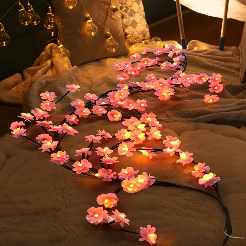 1pc Cherry Blossom Tree Light, Artificial Cherry Blossom Bedroom Decorative Light, Suitable for Parties, Restaurants, Proms, Wall Decorations, Weddings, Holiday Novelty Lighting, Christmas, Home Atmosphere Light