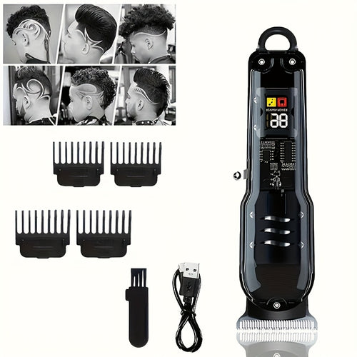Hair Clipper Kit for Men Cordless USB Rechargeable LCD Screen Beard Trimmer Hair Cutting Set Professional Home Salon Grooming Kit Father's Day Gift