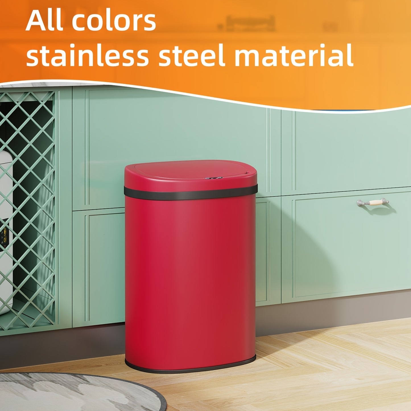 13 Gallon Trash Can Kitchen Waste Bin 50L, Automatic Garbage Can Touchless Motion Sensor, for Office Bedroom Living Room Trash Can