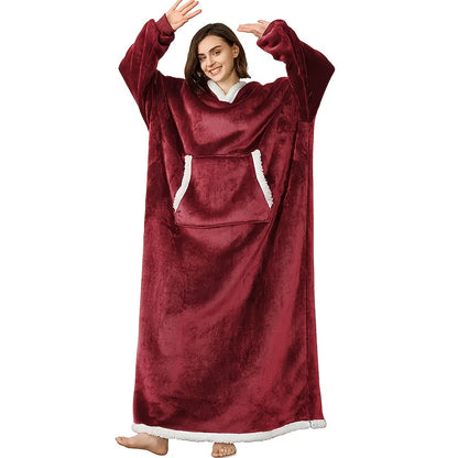 Cozy Hooded Blanket That Is Warm And Ultra-Soft, Featuring an Extra-Long Design. This Oversized Hoodie Is Machine Washable And Ideal for Watching TV in Winter. It Makes a Great Gift for Adults for Occasions Like Christmas, Valentine'S Day