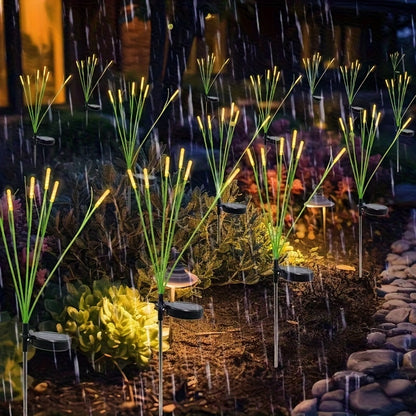 LED Solar Reed Garden Lights - Outdoor Insertable Pole Lights with Rechargeable Lithium Batteries, IP54 Waterproof, Semi-Flush Mount Design for Ponds, Terraces