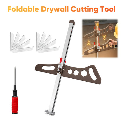 Sakerplus Foldable Drywall Cutting Tool, Heavy-Duty Manual Foldable Gypsum Board Cutter with Adjustable Guide & Ergonomic Handle for Precision DIY & Construction, No Electricity, Compact, Gift for Builders, Handymen, Home Renovators, Present for Men