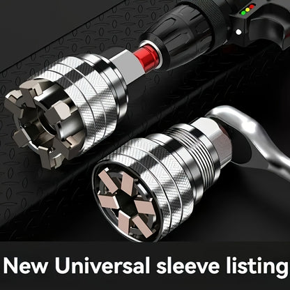 Universal Socket Wrench Adapter 10-19mm - Adjustable Hex Nut & Bolt Socket, Fits 3/8" Drive Ratchet, Torque Wrench & Electric Drill, All-in-One Socket Tool for Home & Professional Use