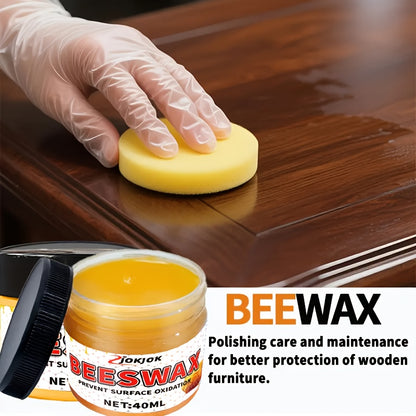 JOKJOK Beeswax Polish - Liquid Wood Polish Wax for Furniture, Floors, Desks & Cabinets - Non-Toxic Shine, Long-Lasting Gloss, Multi-Purpose Wood Surface Restorer ( Beeswax Concentrate, Before/After Results)