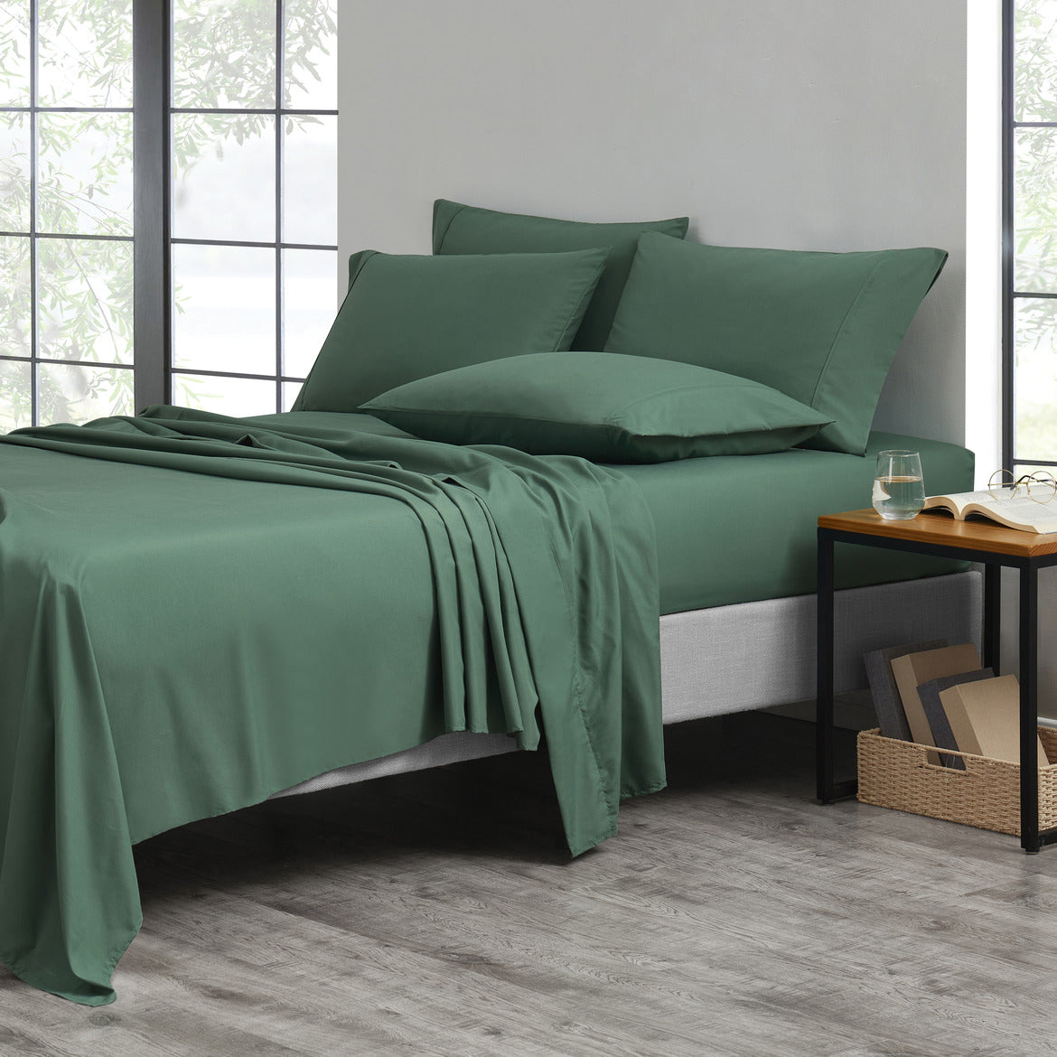 Bibb Home 2000 Thread Count 6 Piece Bamboo Sheet Set – Summer Satin Cooling, Deep Pocket, 6-Pc Egyptian Luxury, Bonus Pillowcases