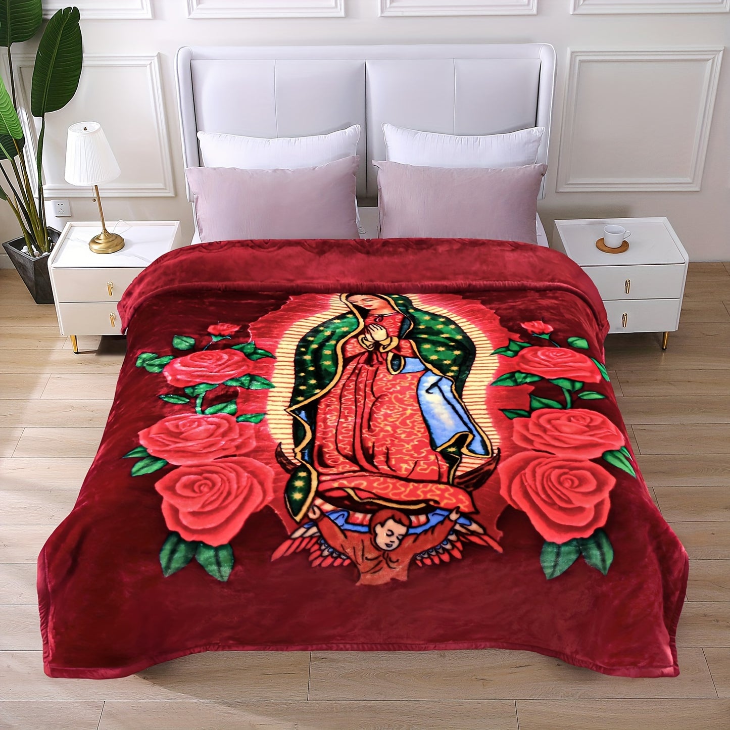 Ultra-Soft Plush Blanket, 1pc, 2 Ply, Reversible, Weighing 5/6LB, Available in Queen And King Sizes, Featuring Vibrant Floral And Animal Designs Suitable for Any Decor And All Seasons