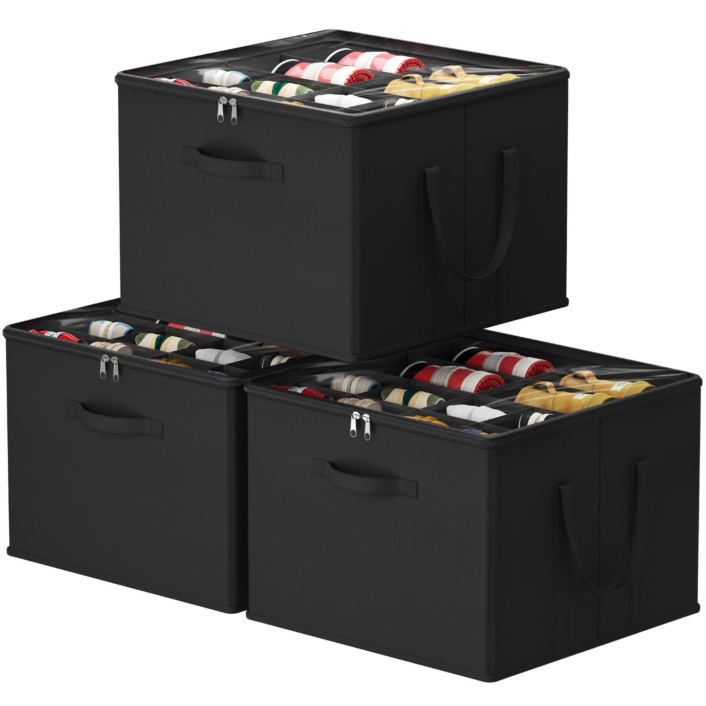 Large Shoe Box Storage Containers with Clear Cover and Reinforced Handles, Open Storage Bins,Shoe Storage Organizer for Closet, Fits 12-16 Pairs, Foldable Storage Bins Fit for Boots Heels Sneakers, 1/2/3 Pack