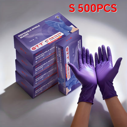 500pcs Dark Purple Disposable Nitrile Gloves - 6.6 Mil, -Free and Powder-Free, Available in 4 Sizes S/M/L/XL, Multi-Purpose Cleaning Gloves, Stylish Cleaning Gloves, Designed for Kitchen Users, Suitable for All Four Seasons