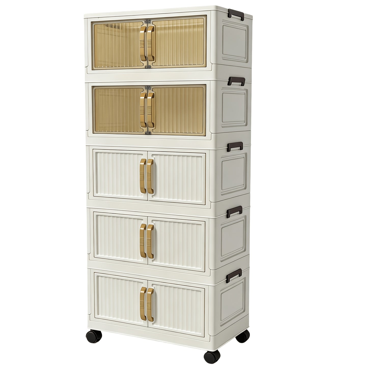 Multi-Functional Foldable Storage Cabinet, with 5-Tier/3-Tier Large Capacity, Space-Saving, Suitable for Entrance, Corridor, Bedroom And Living Room