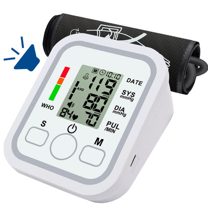 Upper Arm Blood Pressure Monitor | Large LCD Display, One-Touch Operation, Voice Broadcast, Heart Rate Detection, Hypertension & Irregular Heartbeat Alerts, 2x99 Memory, 8.7-14.2 Inch Adjustable Cuff | Home Use for Seniors & Pregnant Women