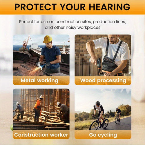 Noise Cancelling Bluetooth Earbuds Hearing Protection for Work – Wireless In-Ear Headset for Construction Site, Production Line and Noisy Environments, Chemical Fiber Silicone Comfortable Fit