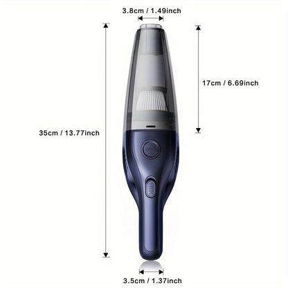Handheld Cordless Vacuum Cleaner with Powerful Suction – Portable USB Rechargeable Mini Vacuum with Multiple Accessories for Car, Home, Office & Tight Spaces