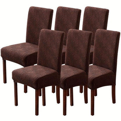 4/6pcs Chair Covers For Dining Room, Stretch Jacquard Dining Chair Slipcovers Removable Washable Chair Protector For Kitchen, Hotel, Restaurant