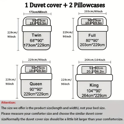 3D Geometric Cube Design Quilt Cover Set | 3-Piece Polyester Bedding | Black & Blue Grid Print | All-Season Soft Cover | 1 Duvet Cover + 2 Pillowcases | Machine Washable