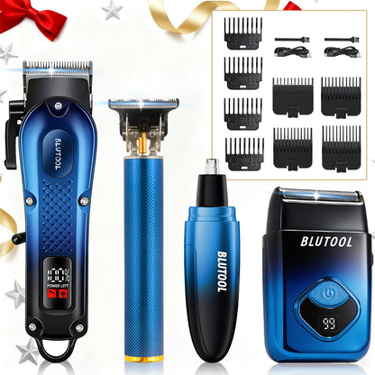 Men's Hair Clipper, Professional Electric Hair Trimmer, Beard Trimmer and Rechargeable Shaver Set, LED Display, Men's Grooming Tool Kit, Suitable for Daily Grooming and As A Gift for Men.