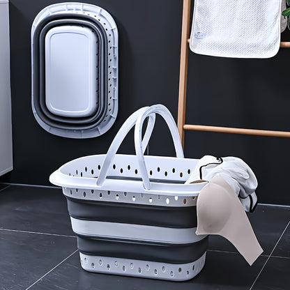 Collapsible 15.85gal Laundry Basket with Handles, Foldable Plastic Laundry Hamper, Space-Saving Washing Basket for Clothes, Towels, Toys - Portable Dirty Clothes Basket for Bathroom, Bedroom, Laundry Room, Laundry Baskets
