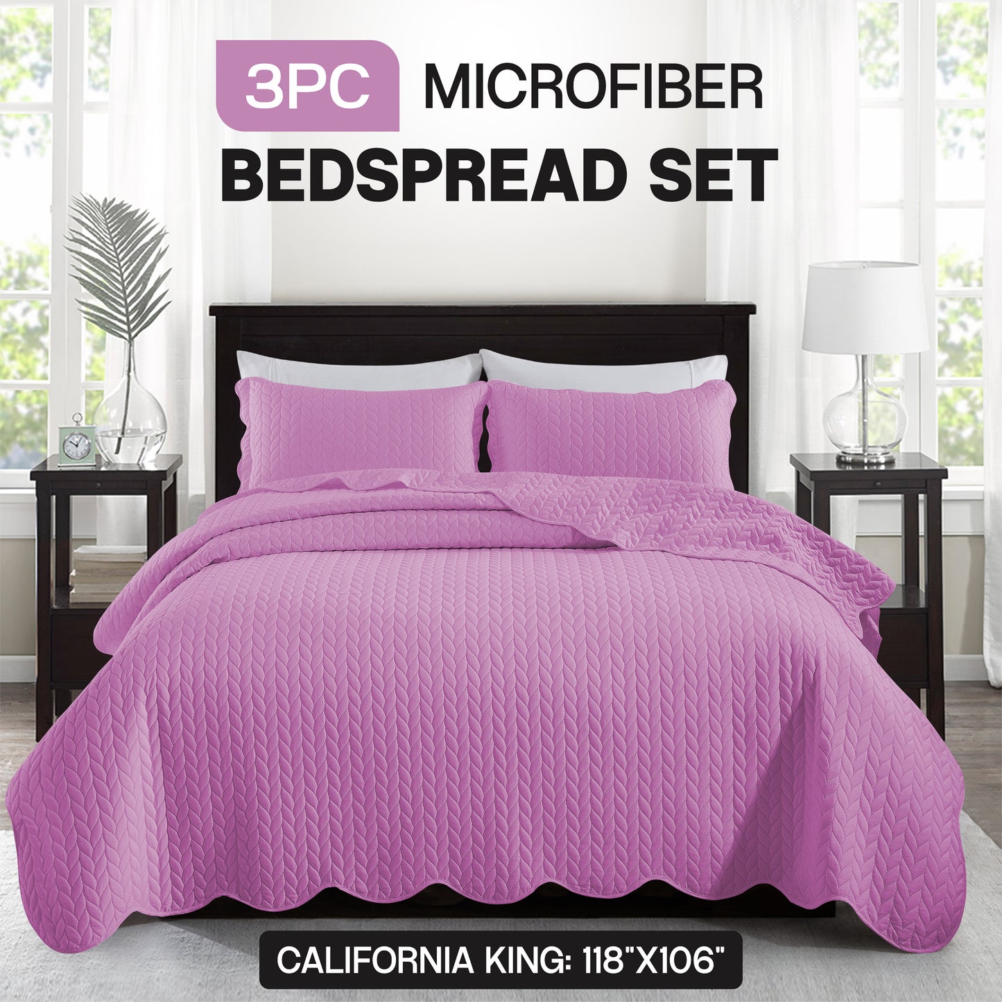 3pcs Bedspread Set Bedspreads with free Pillow Shams - Leaf Pattern Soft & Breathable Bedspread Lightweight Microfiber Bedspread - Modern Style Floral Pattern Coverlet For All Seasons - Christmas Gifts For Family And Friends (1 Bedspread, 1 Or 2 Pillow Sh