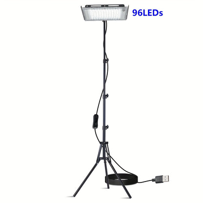 Construction Site Lighting, Large Illumination Range, Very Bright 6000K, DC 5V, USB Plug, with Bracket, Freely Adjust The Height And Angle Of The Lamp Body, Suitable for Lighting In Construction Sites, Offices, Workshops, Barns, Markets, Etc