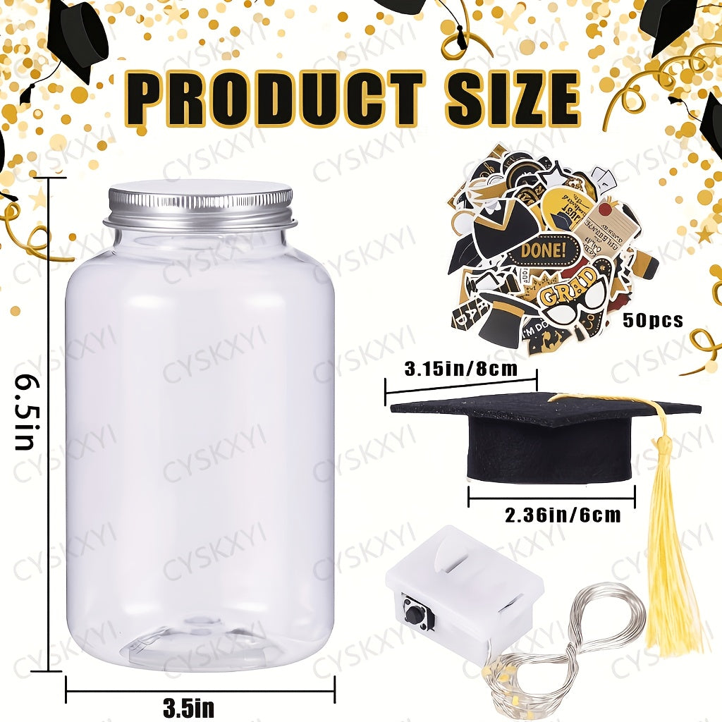 8pcs Lighted Graduation Jars, 2026 Graduation Gifts With Graduation Jars, Graduation Stickers, Graduation Party Decorations, Suitable For Graduation Gifts