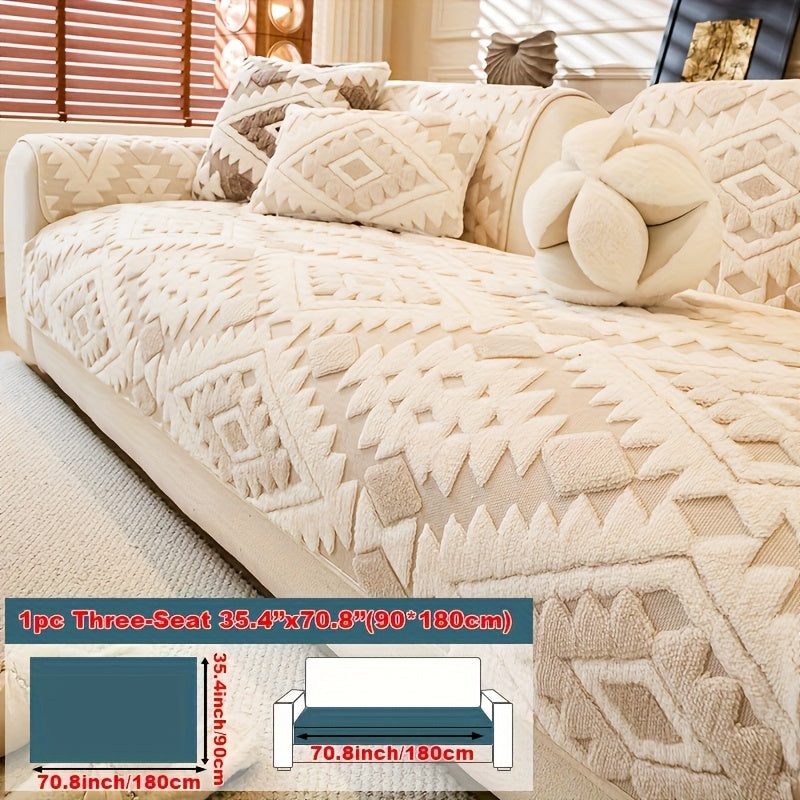A Single Thick Plush Sofa Made from Pet-Friendly Material, Featuring a Non-Slip Design And Machine-Washable Protective Cover, Ideal for Decorating Homes in Offices, Bedrooms, Living Rooms, And Other Sofa Areas