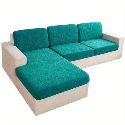 6pcs/Set Sofa Cover, Leaf Jacquard High Elasticity Sofa Cover, Furniture Protective Cover, Concubine-style Sofa Cushion Cover With Elastic Band, Easy To Install, Removable And Easy-to-clean Home Protective Cover, Valentine'S Day Home Decorations