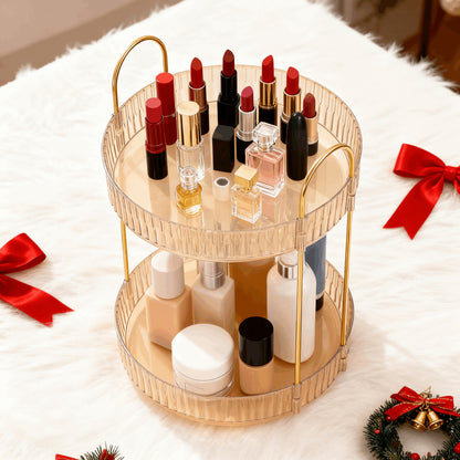 2/3 Floor Bathroom Trays 360 Rotating Makeup Organizer High-Capacity Skincare Clear Make Up Storage Perfume Organizers Detachable Multi-functional Assembly The Third Layer Comes with An Additional 2 U-shaped Hooks And 1 Tray, Bathroom Trays