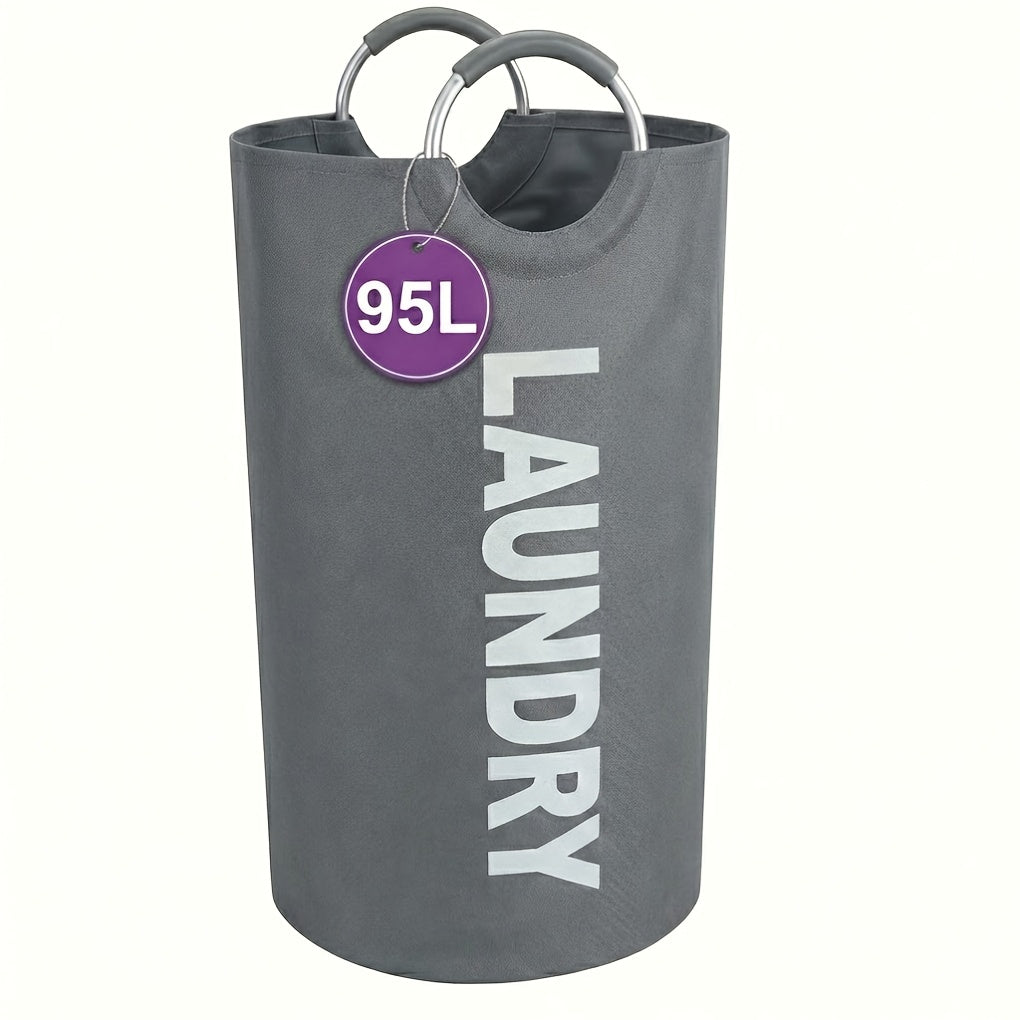2pcs 95L/25.1 Gallon Extra-Large Foldable Laundry Basket Set | Thickened Waterproof Oxford Cloth Tall Freestanding Storage Baskets, Perfect for Bedroom/Bathroom/Dorm/Wardrobe Organization, Ideal Home Decor & Holiday Gift, Shelf Baskets