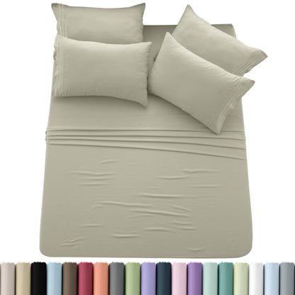 Hannah Bedding 6-PieceSheet Set – Soft Brushed 100% polyester, 20 Vibrant Colors, 6 Different Sizes – Stylish, Comfortable & Fade-Resistant
