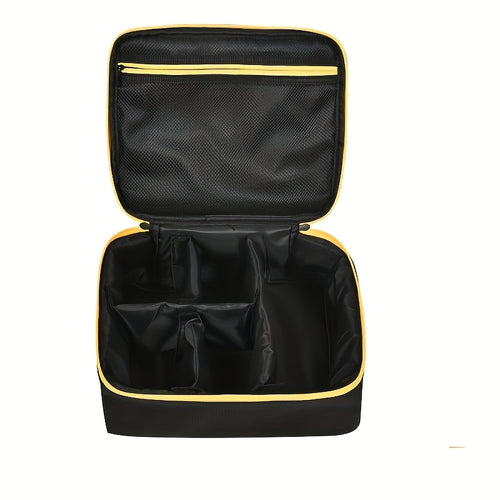 1pc Tool Bag for Dewalt Max XR (DCW600B) / XTR01Z Cordless Router - Durable Fabric Organizer with Mesh Pockets, Black And Yellow Trim, Includes Battery Holder And Charger Compartment, Tool Storage Bag, Cordless Drill Bit Storage, And Security