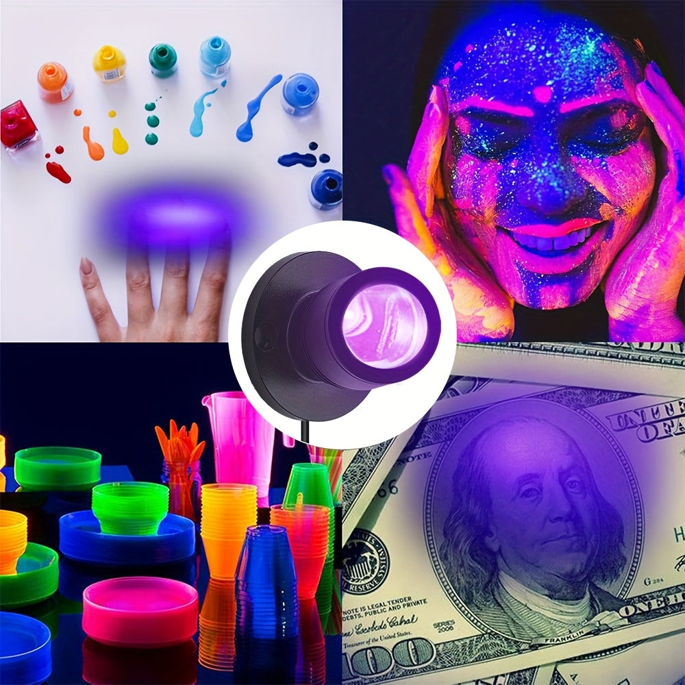 6/4/2pcs LED UV Blacklight, USB Powered 1W Blacklight, Violet Mini Spotlight Glow In The Dark for Party Supplies, LED Blacklight for Fluorescent Glow Parties, Tapestry, UV Reactive, Body Painting Effects, Christmas Home Decoration, with On/off Switch