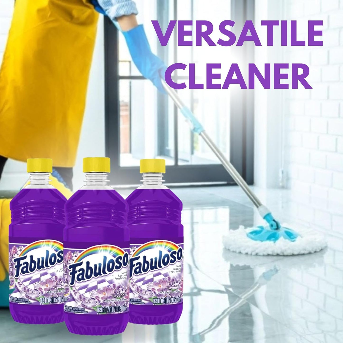 Fabuloso All Purpose Cleaner Lavender, Fabuloso Floor Cleaner, Multi-Purpose Cleaner (Pack of 3)