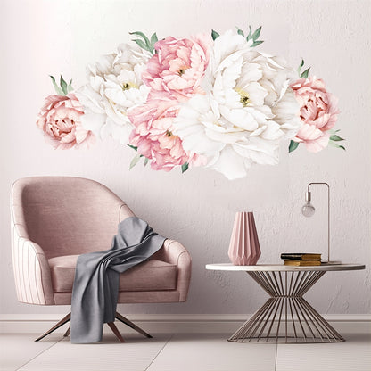 1pc European Peony Flower Waterproof Sticker, Anti-collision Glass Multifunctional Home Decoration Sticker, 17. 7in * 47. 2in
