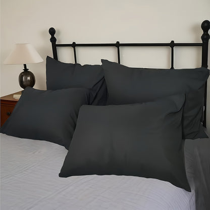 4pcs Softtouch Microfiber Pillowcases - 90Gsm Brushed Wrinkle & Envelope Closure Pillow Covers, Polyester, Multi-Color Options for All Bed Sizes, 1000Tc