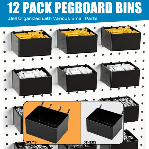 278pcs Pegboard Additions Organizer Kit, Peg Board Hooks Set with Bins for Organizing Various Tools, 1/8 And 1/4 Inch Pegboard Hooks Assortment for Hanging Storage, Garage Wall Attachments