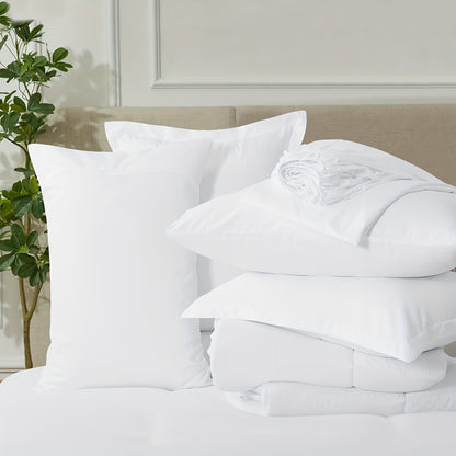 7pcs Comforter Set-Luxury Soft Fluffy Bedding With 1 Comforter, 1 Fitted Sheet, 1 Flat Sheet, And 4 Pillowcases & Pillow Cover-All Season Quilte Set Queen, Hypoallergenic, Breathable, Easy Care, Valentine'S Day Bed In A Bag, Gifts For Her
