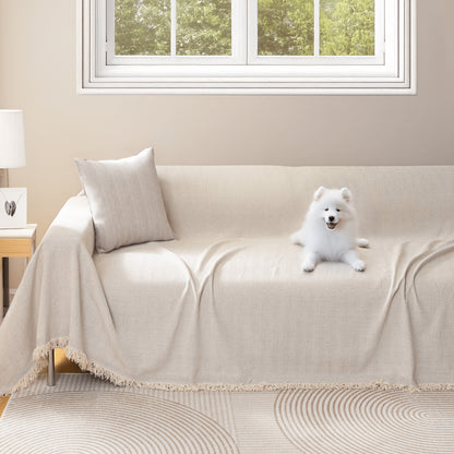 Extra-Large Sofa Cover Measuring 134 by 102 Inches, Designed to Be Pet-Friendly, Washable, And Made from Durable, Breathable Fabric. This Modern Protector Is Scratch-Proof And Easy to Clean, Making It a Budget-Friendly Option for Your Living Room